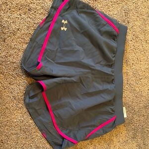 Under Armour Gray and Pink Athletic Shorts Lightweight Dynamic Design